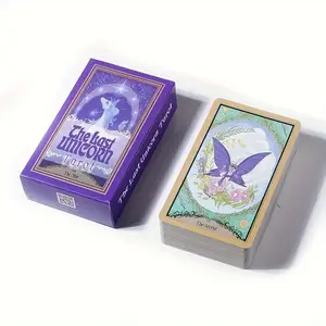 Unicorn Themed Tarot Card Game (1 Set), Portable Size Fortune Telling Game Card, Educational Multiplayer Game, Party Favors, Tarot Card Decks