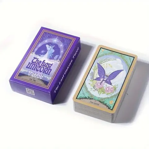 Unicorn Themed Tarot Card Game (1 Set), Portable Size Fortune Telling Game Card, Educational Multiplayer Game, Party Favors, Cards Games, Tarot Card Decks