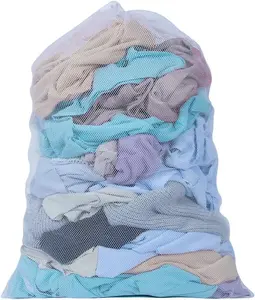 Large Mesh Laundry Bags 24 x 36 inches Travel Drawstring Bag for Dirty Clothes Storage University Dormitory Family Apartment Resident