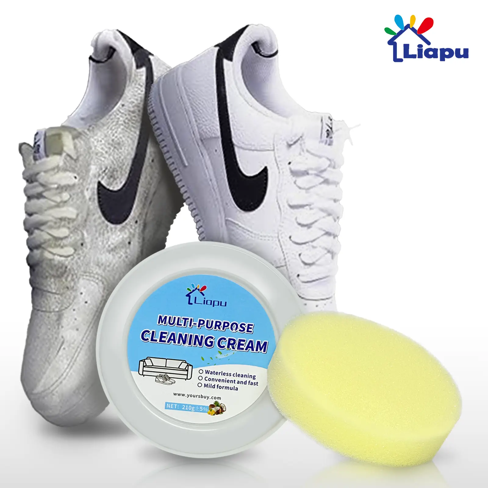 LIAPU Multi-purpose cleaning and decontamination cream, new white shoe cleaning cream, multi-purpose cleaning cream, white shoe cleaner Footwear Leath