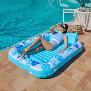 Patterned Mother's Day Gift Pool Lounge Float Pad, 70”x46”/85”x57” Adult Pillow Float, 4-In-1 Sunbathing Pool Raft, Party Gift