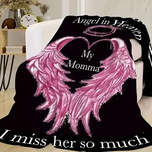 Angel Blanket for Mom Memorial, Custom Ultra-Soft Flannel Body-Warming Throw Blanket, Cozy Warm for Bedroom & Couch, Perfect Sympathy Bereavement Gift for Family Decorative Use, Custom Blanket, Body-Warming Blankets