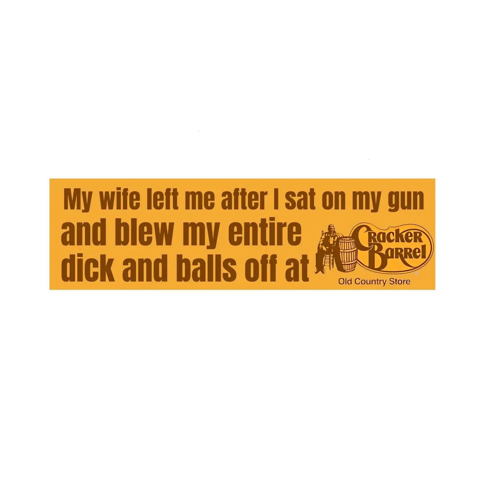 Funny Cracker Barrel Meme Car Magnet, Viral Meme Bumper Magnet, Dark Humor Car Magnet, Magnetic Bumper Sticker, Joke Auto Accessory Gift