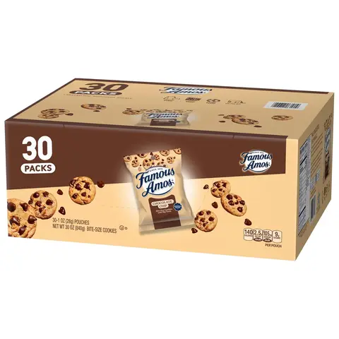 Original Recipe Chocolate Chip Bite-Size Cookies, 30 Pack Box, 30 oz