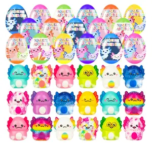 24 Pack Prefilled Easter Eggs with Squishy Toys - High-Quality Plastic for Egg Hunts, Party Favors & Classroom Events