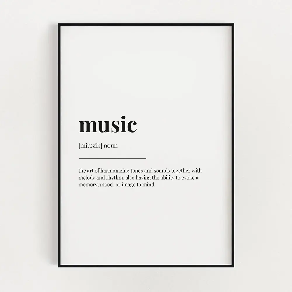 Music Definition Print, Music Definition Poster No Frame Decor Glossy