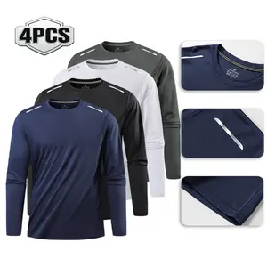 New autumn 2026 new European-American style quick-drying long-sleeved T-shirt male summer European and American leisure sports fitness outdoor long-sleeved T-shirt male