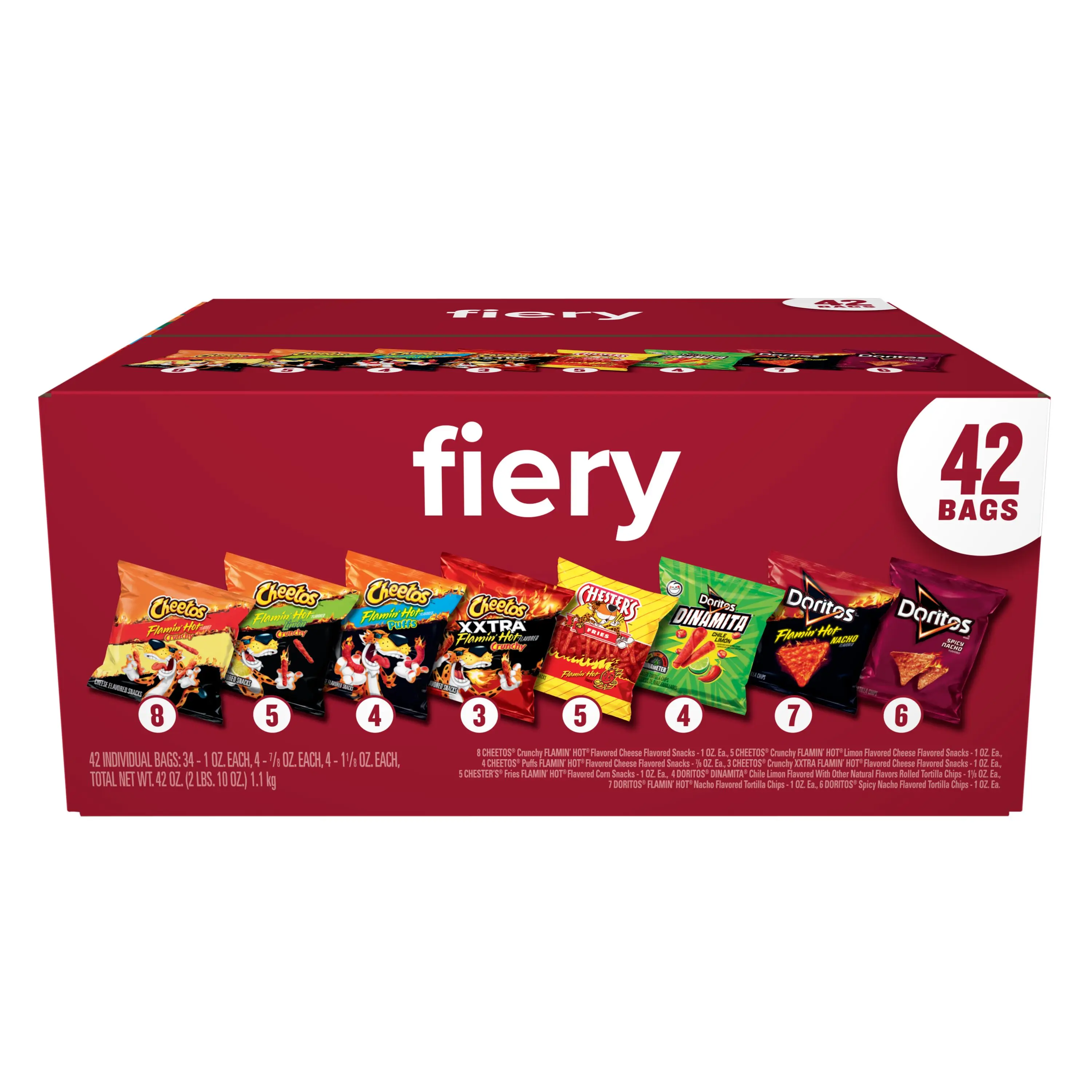 Frito-Lay Fiery Mix Variety Chip Snacks, 1 oz Bags, 42-Count Multipack Frito-Lay Fiery Mix Variety Chip Snacks, 1 oz Bags, 42-Count Multipack