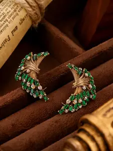 1 pair of retro light luxury fan shaped diamond studded earrings, suitable for daily wear, vacation dates, and other occasions, and also a surprising and exquisite small gift.