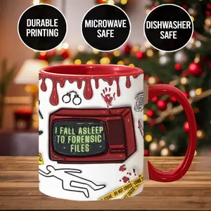 I Fall Asleep To Forensic Files Accent Mug Holiday Season Ceramic Mug - tcr5025