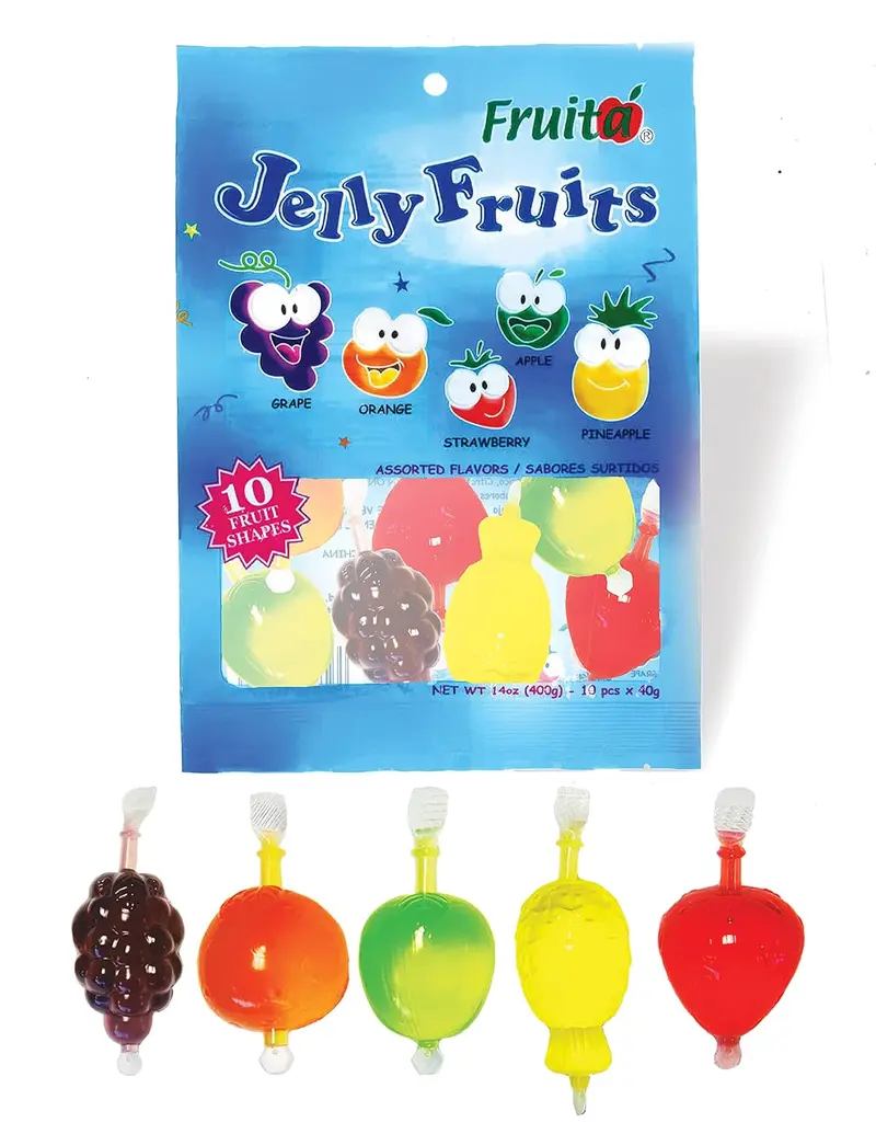 FRUITA - JELLY FRUITS with 5 Assorted Flavors, Fruits Shape Jelly(5 BAGS)