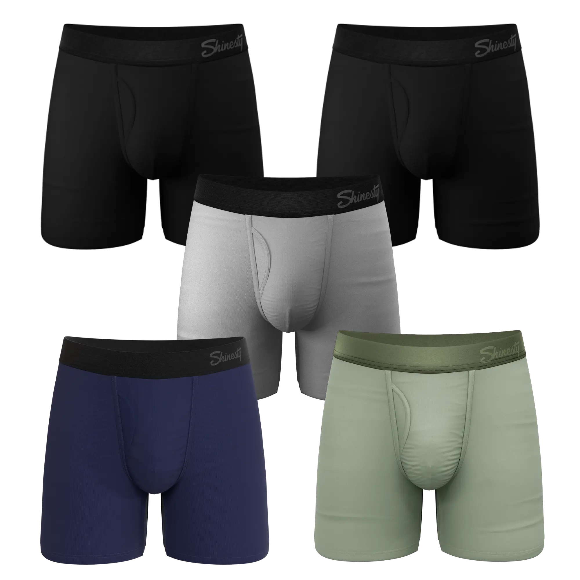 The 5 Solids | Shinesty Ball Hammock® Pouch Boxer Briefs with Fly 5 Pack