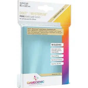 Gamegenic Prime Board Game Sleeves | Pack of 90 Extra-Clear Sleeves | 81 by 122 mm Card Sleeves Optimized for Use with Dixit and Mysterium | Premium Card Protection | FFG Sand Color Code | Made by Gamegenic