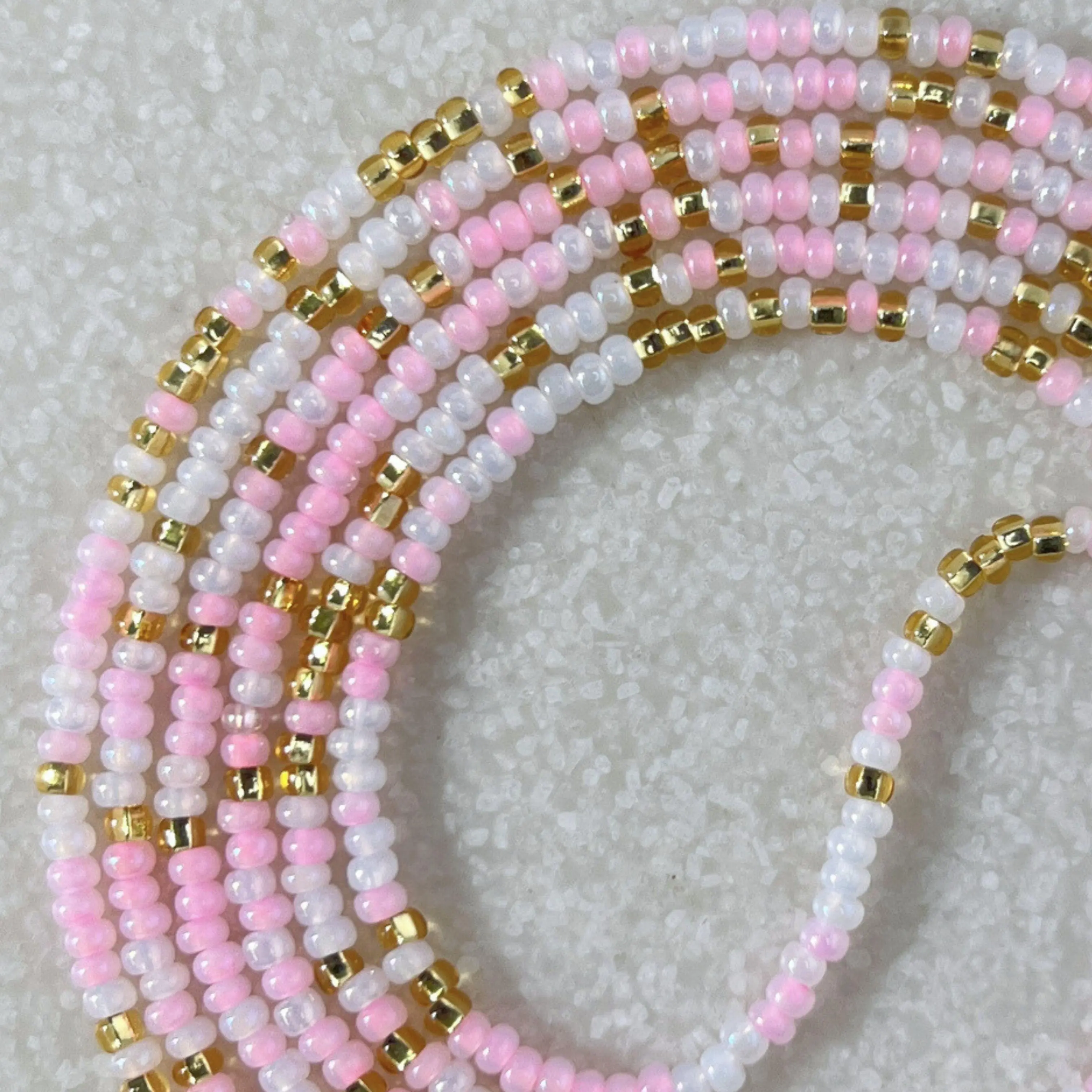 PINK DREAM - Tie On Waistbeads - Pink Waistbeads  - Made By Venus Waistbeads