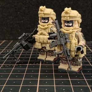 Collectible Tactical Minifigure Set - 1:36 Scale 1.6in Special Forces with Detailed Gear & Assault Rifle