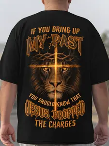 Men'S Christian Faith T-Shirt in Plus Sizes - Y2K Street Style, Featuring God'S Choice Print, Perfect for Church, Casual Outings, And As Christian Gifts - Machine Washable with a Crew Neck And Short Sleeves