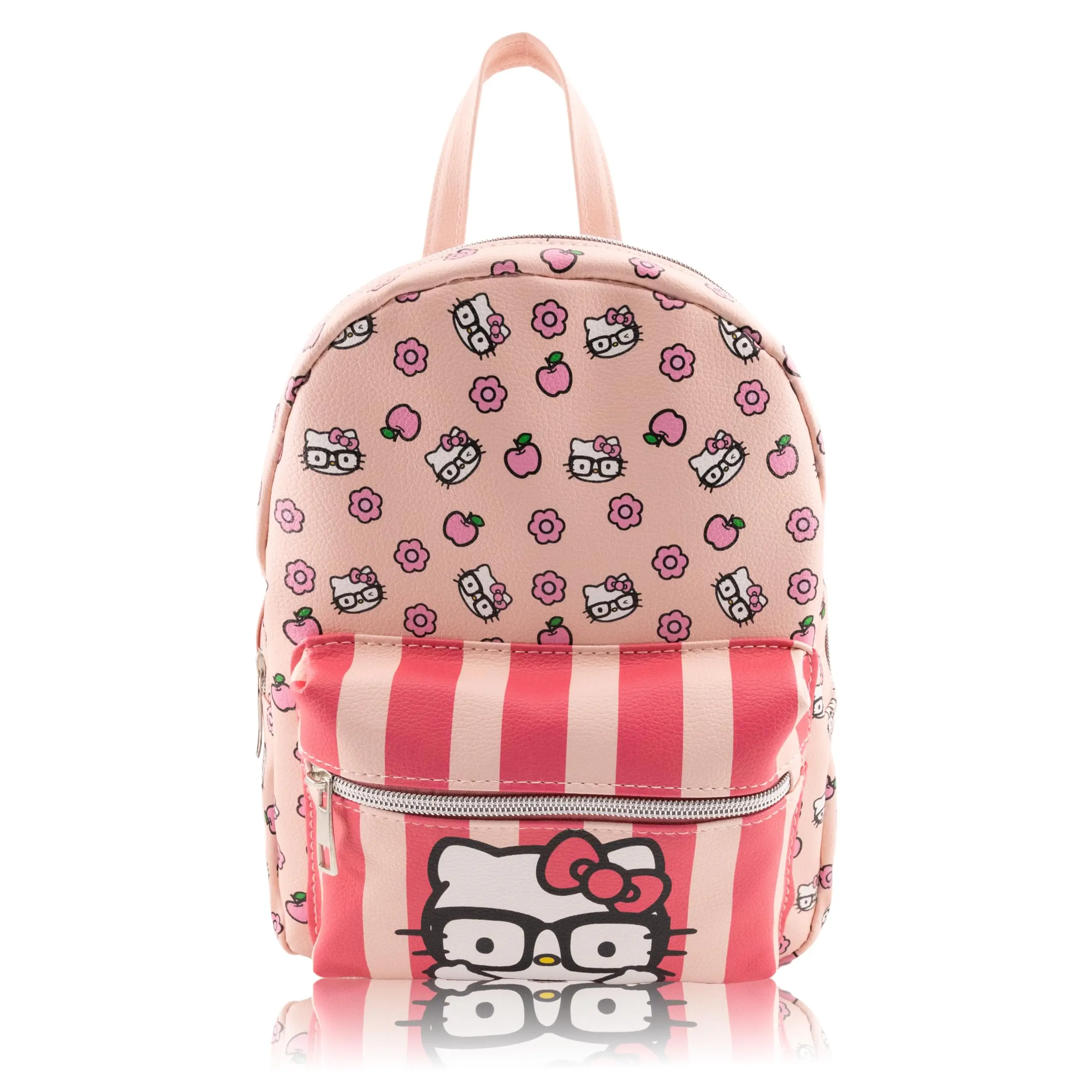 Fast Forward Sanrio Hello Kitty Backpack | Cute Pink PU Leather 10" Hello Kitty Mini Backpack Purse | Unisex Daypack Backpack
