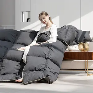 Grey Goose Down Comforter Twin/Queen/King/Cal King/Pal King Size Noiseless Duvet Insert with Tabs Solid White 100% Cotton Cover Medium Warm Soft Down Feathers Comforter king  size