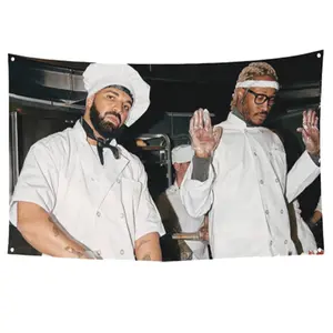 Drake & Future "Life Is Good" Tapestry Flag - 3x5 Ft Funny Music Album Banner, HD Printing Colorful Wall Art for Bedroom, Dorm, Living Room, Hip-Hop Fan Gift