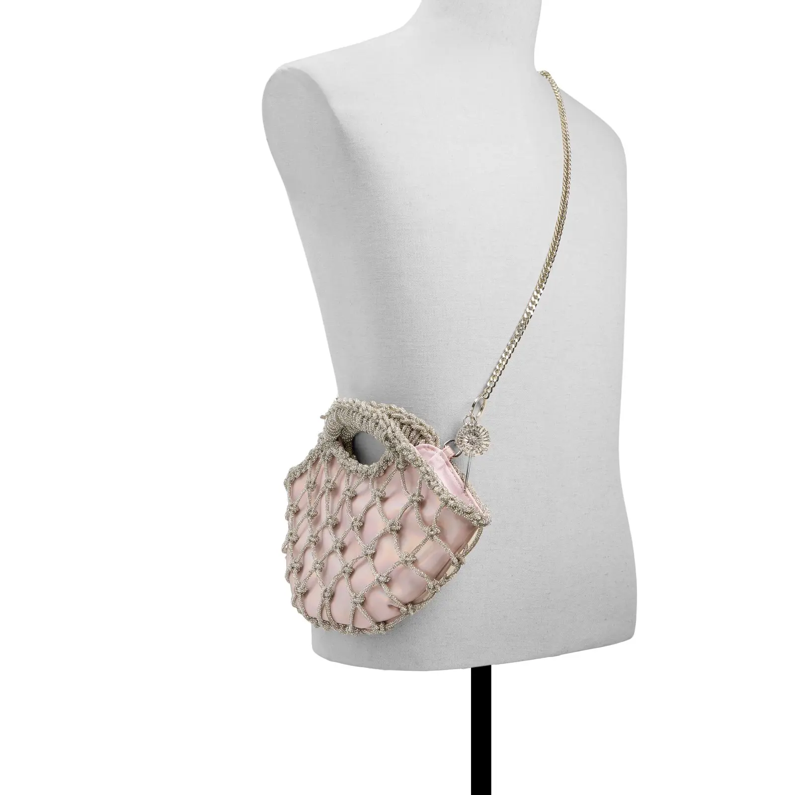 Wicked x ALDO Glamorousgal Pink Handbag with Silver Weaving