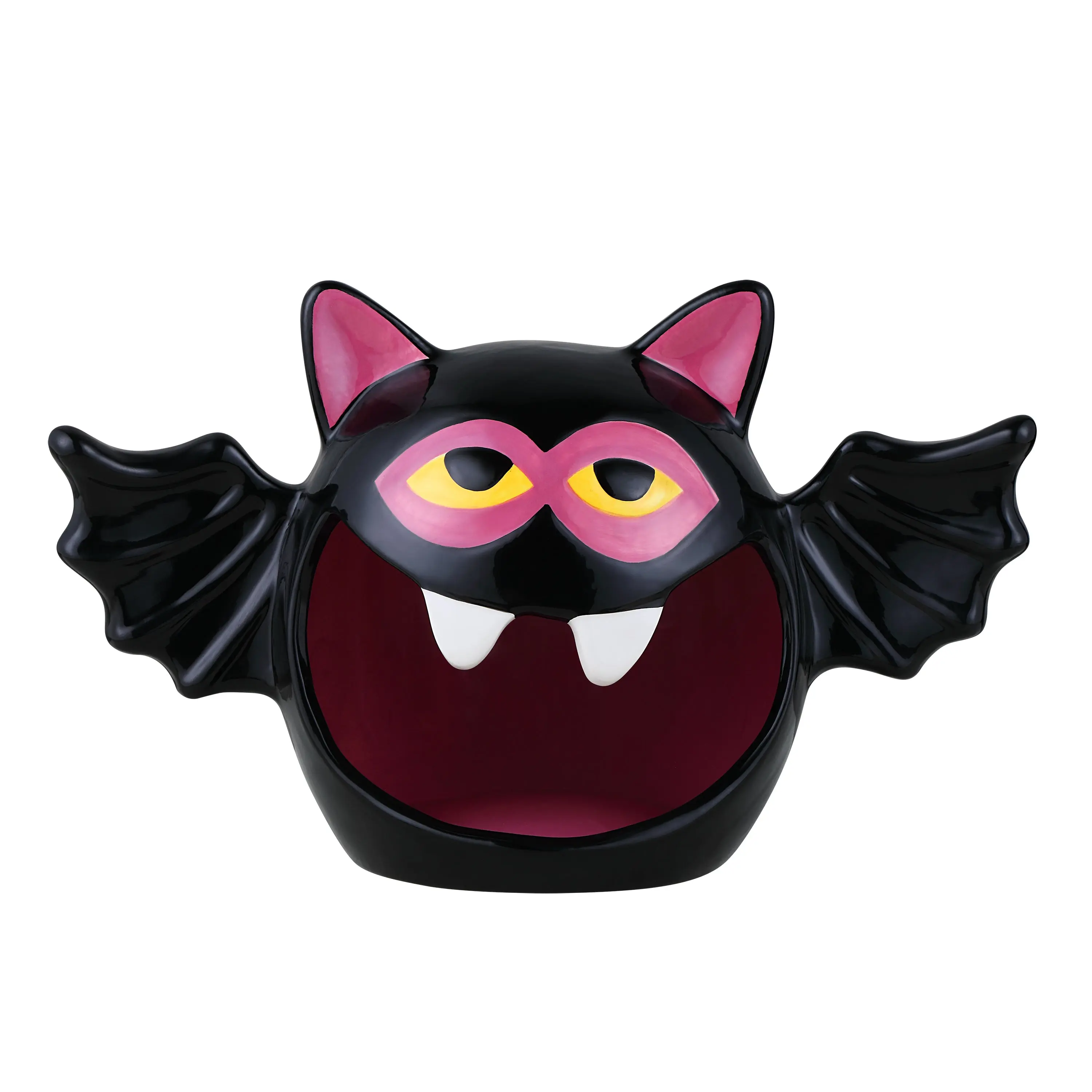 9 in. Motion-Activated Ceramic Bat Halloween Candy Bowl, Kitchen & Dining Tableware