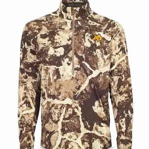 Camo Long Sleeve Zip Tactical Shirt | 3D Printed Unisex Pullover
