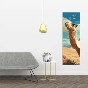 Pictorem C1RC1648CODCRF 16 x 48 in. Camels Looking Up - Beige Canvas Wall Art for Home Decor