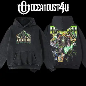 OceanDust4U Retro Vintage Limited Edition 'Dr. Doom' 100% Premium Cotton Oversized Fit Pre-Washed Classic Top Men's Streetwear Soft