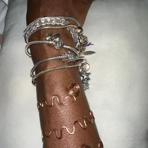 Copper arm cuffs, bracelets, chokers, anklets & thigh cuffs