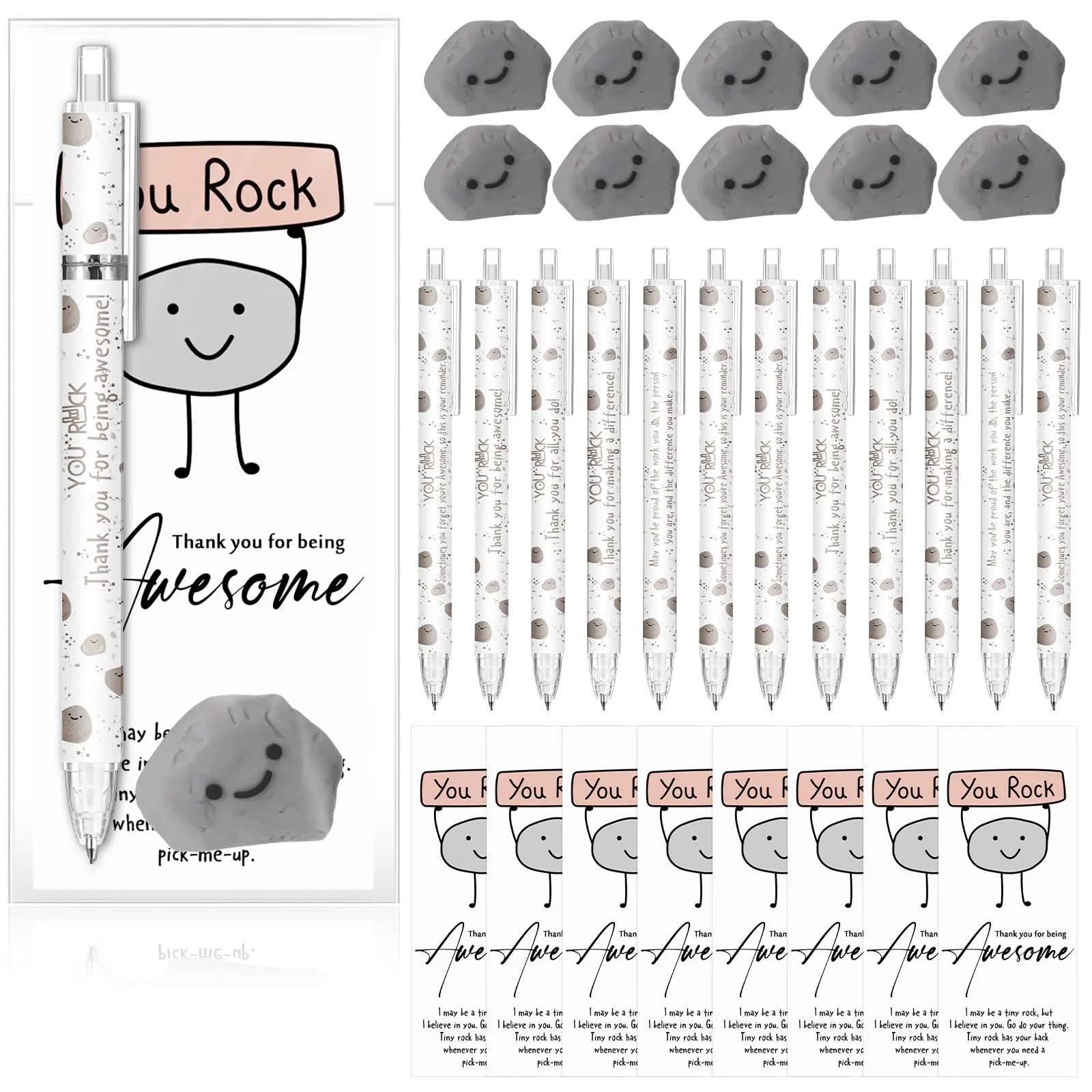 Gejoy 60 Sets Back to School Inspirational Mechanical Pencils for Students 0.7mm Mechanical Pencil with Eraser Positive Card Art Material for School Office Employee Appreciation Gift Classroom Prize Supplies Creative Stationery (6 Styles)