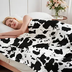 Cow Print Blanket Collection – Hot Pink Black Light Pink Turquoise Western Farm Animal Pattern Ultra Soft Cozy Plush Fleece Throw Blankets Perfect For Cowgirl Aesthetic, Country Home Decor & Farm Lovers