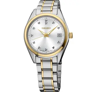 SUR582 Seiko Diamonds Quartz Silver Dial Two-Tone Ladies Watch