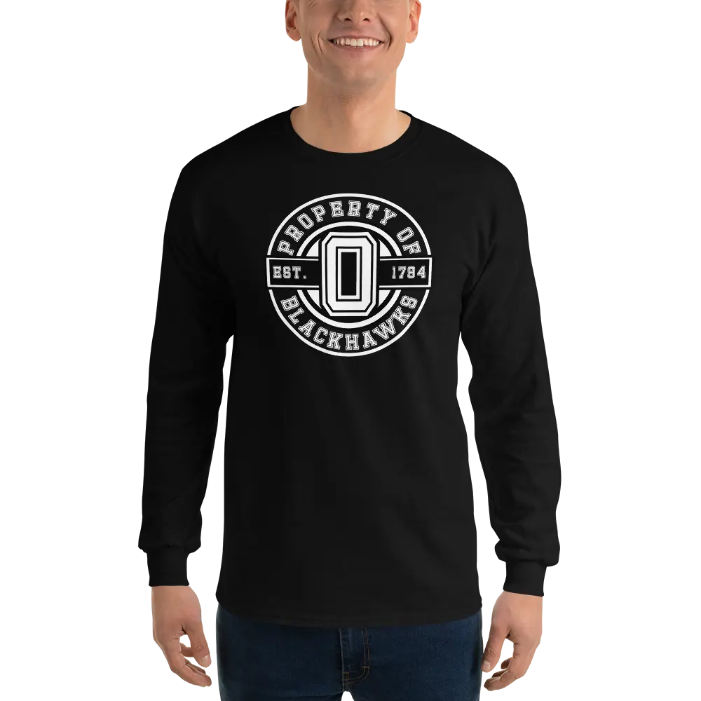 Oxford Blackhawks Apparel Property of Logo unisex Long sleeve shirt