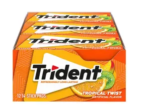 Trident Sugar-Free Chewing Gum, 12 Packs of 14 Pieces (168 Total Pieces)