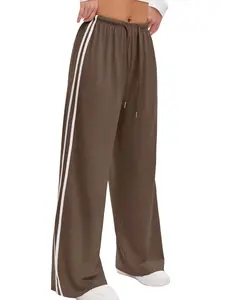 Women's Casual Loose Long Pants, Comfortable Stylish Side Stripe Pants for Daily Wear