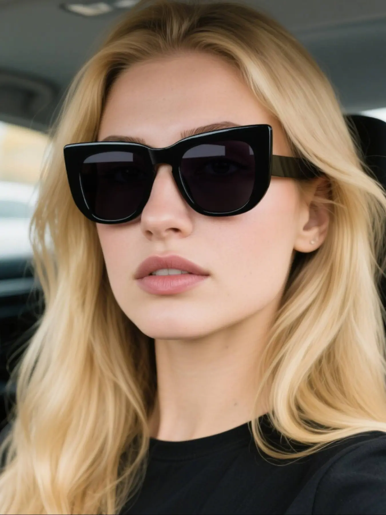 Women's Cat Eye Sunglasses Frame, Pure Color Simple and Elegant Design, Lightweight Comfortable for Vacation Casual Wear, Fashionable, Sun Protective Sunglasses, Tinted Lens Sunglasses, Modern Trendy Sunglasses