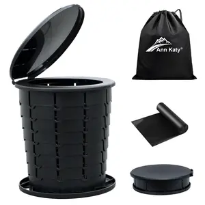 Ann Katy Portable Stool & Toilet 2-in-1  for Camping, Beach, Traveling, Hiking, Truck Driver, BBQ,Parties,Outdoor Activities, Foldable Waterproof Adjustable Height