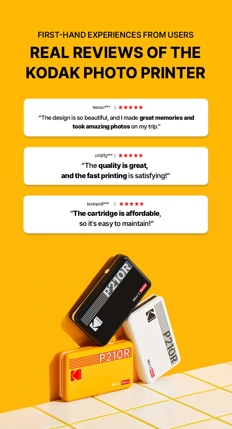 Product Introduction of Kodak Mini 2 Retro 4PASS Portable Photo Printer – Easy Bluetooth Connection & 30 Sheets Bundle 18