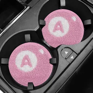 2pcs Letter a Plush Cup Mats, Car Interior Cup Holders, Car Interior Decoration, Interior Accessories for Car, Automotive Accessories, Soft and Cozy Car Cup Pads, Car Accessory, Universal Car Accessories