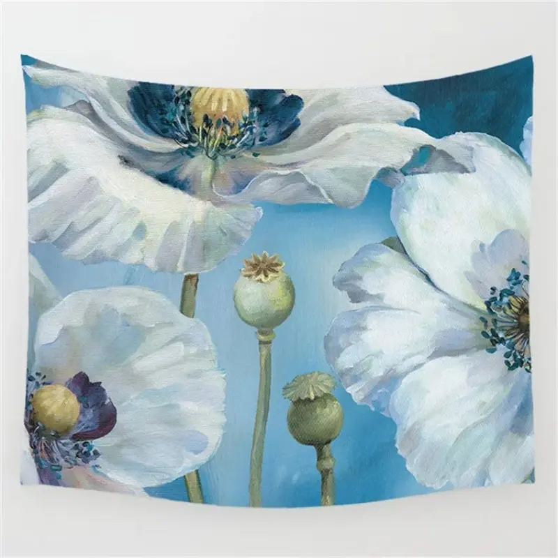 1pc Flower Printed Mandala Tapestry Living Room Decor Wall Hanging Tapestry Tablecloth , Dustproof Cover ,