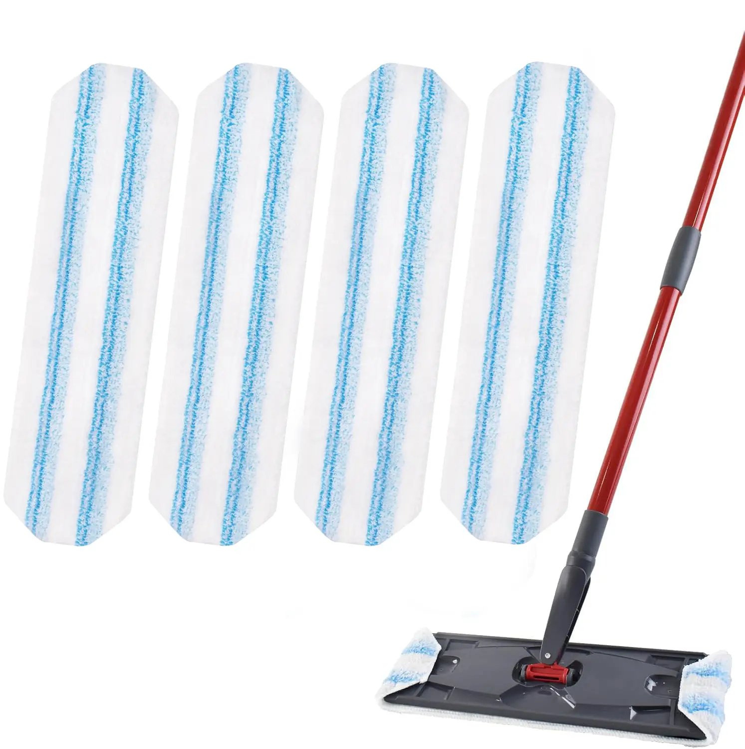 H2Pro Compatible Microfiber Mop Refill Pads, 4/6/10-Pack Washable Reusable Refills for Daily Cleaning, Ultra-Absorbent Heads for Hard Floors, Tile & Multi-Surface (Mop Handle & Bucket Not Included)