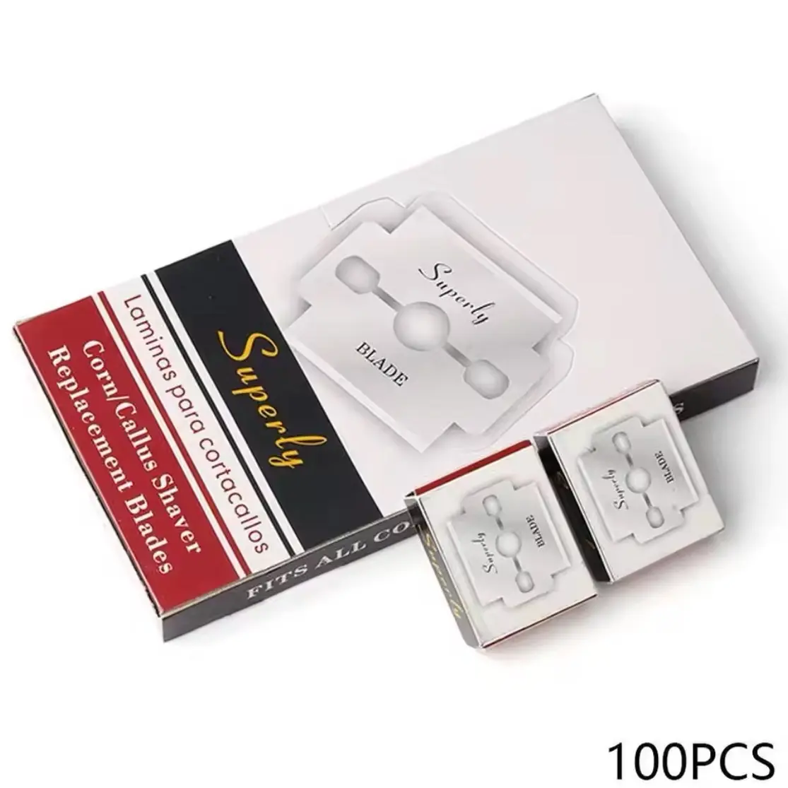 100Pcs Stainless Steel Replacement Blades for Foot Callus Remover Hard Skin Remover Hand Foot File Foot Care Pedicure shaver