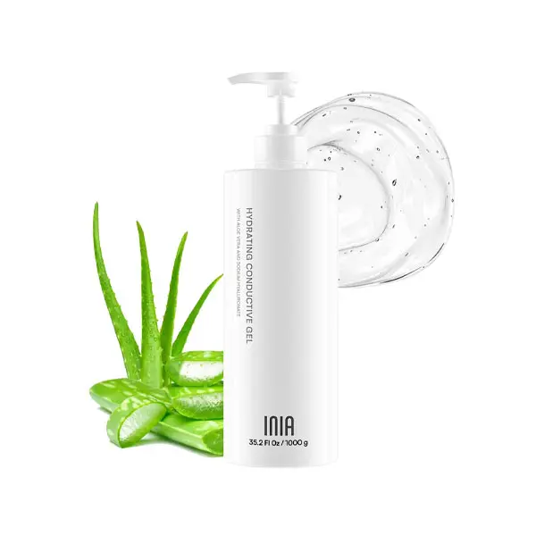 INIA Conductive Gel for Facial and Body Skin Care Machines – Hydrating Gel Primer with Hyaluronic Acid for Women and Men, 35.2 Fl Oz