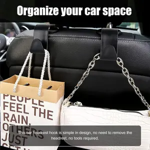 5-Pack Car Headrest Hooks, Multipurpose Hanger for Grocery Bags, Handbags, Water Bottles, Coats and Briefcases, Universal Car Seat Hook, Car Backseat Organizer