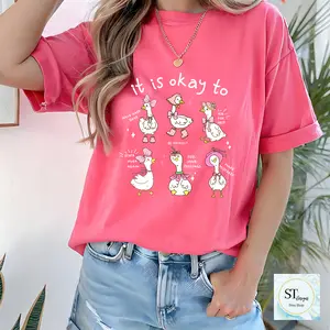 It's Ok To Goose T-Shirt - Casual  Print  Tee for Women