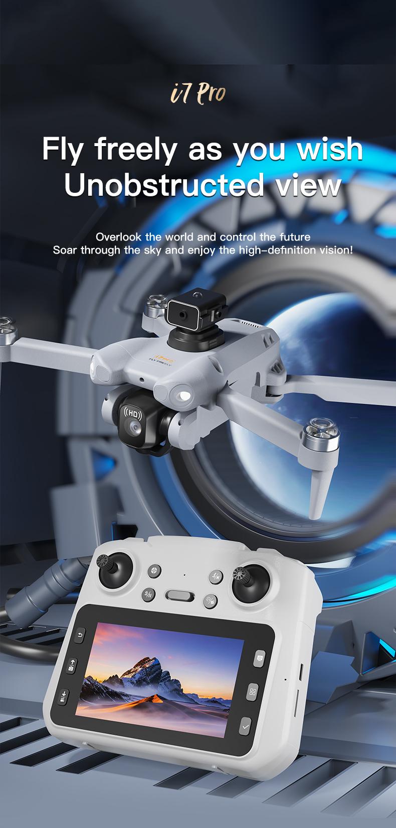 CJCMALL i7 PRO Brushless Drone with 4K HD Dual Camera, 4CH 2.4GHz Remote Control, Intelligent Obstacle Avoidance, Optical Flow Positioning, Foldable Design, 12 Minutes Flight Time CJCMALL i7 PRO Brushless Drone with 4K HD Dual Camera, 4CH 2.4GHz Remote Control, Intelligent Obstacle Avoidance, Optical Flow Positioning, Foldable Design, 12 Minutes Flight Time