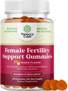 Fertility Gummies for Women Trying to Conceive - Yummy Gummy Fertility Supplement for Women with Myo-Inositol Folic Acid & Vitex Chasteberry - Vegan Non-GMO & Gluten Free - Juicy Peach (30 Servings)