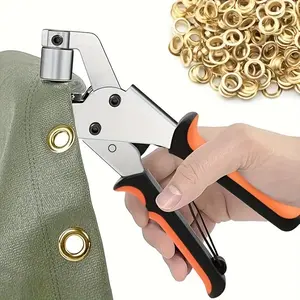 This all-in-one eyelet punching set is perfect for DIY projects involving tarpaulins and is an essential tool for sewing and handcrafting.