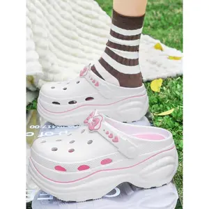 Women's Cute Bowknot Design Clogs, Casual Comfortable Breathable Sports Sandals, Fashionable Shoes for Outdoor Beach(Sheet)