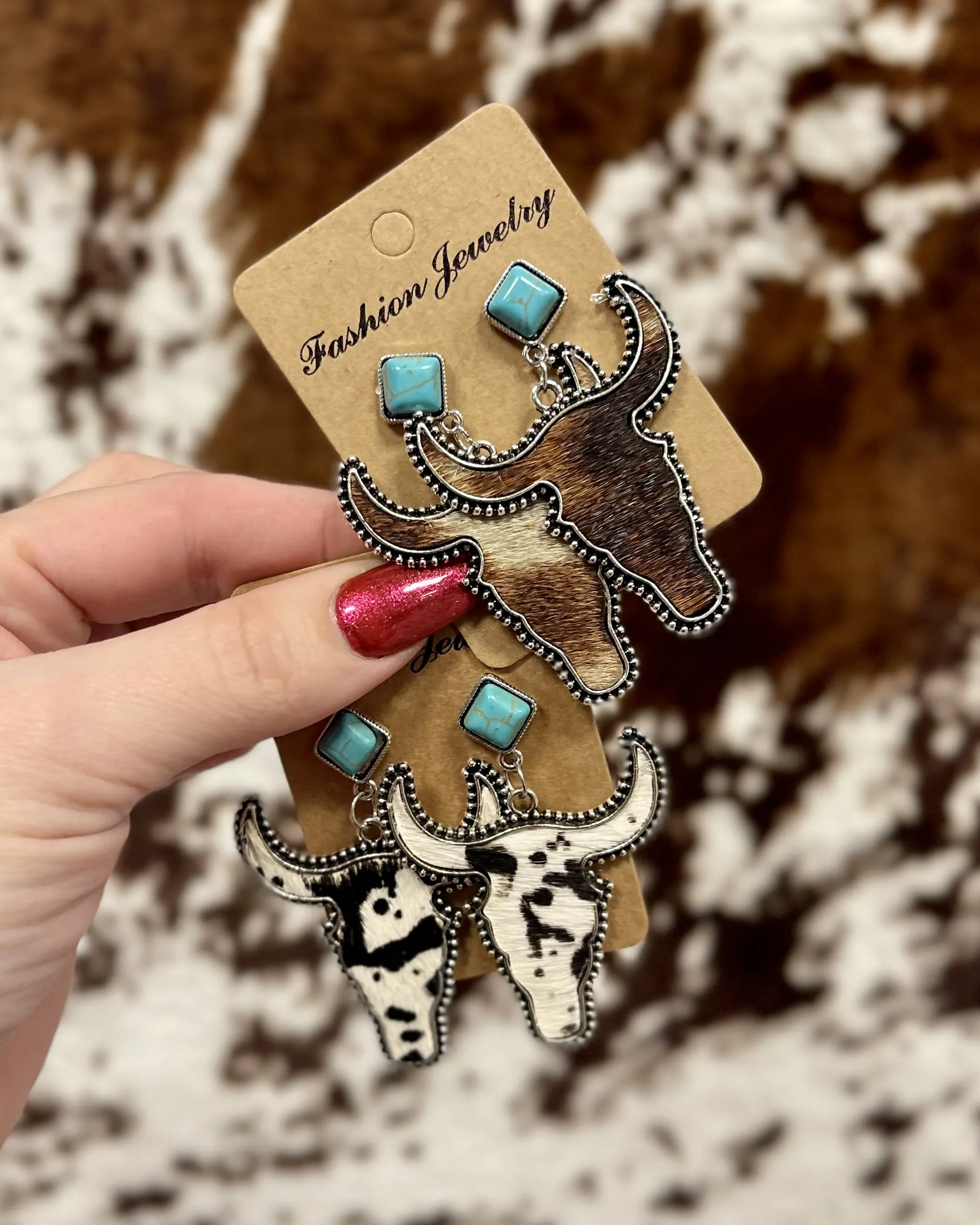 Western Cowhead Stud Earrings